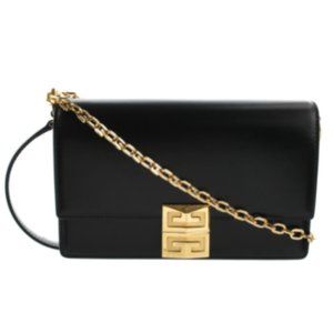 GIVENCHY 4G BLACK LEATHER GOLD CHAIN HANDBAG NEW